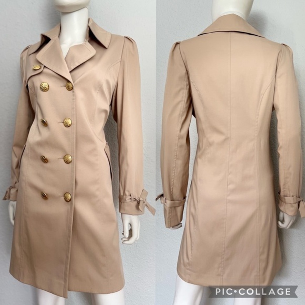 SALE🔥NEW WOMEN DOUBLE-BREASTED TRENCH COAT LINED BEIGE COAT MILITARY‎ JACKET